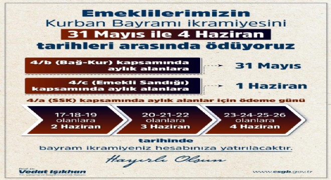 Bayram ikramiyesi takvimi açıklandı