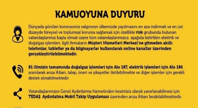 Elektrik ve doğalgaz işlemlerinde yeni süreç