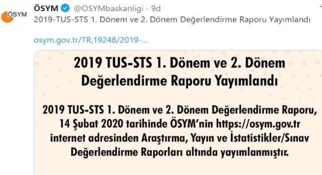 ÖSYM, değerlendirme raporlarını yayımladı