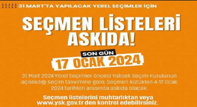 Seçmen listeleri askıda