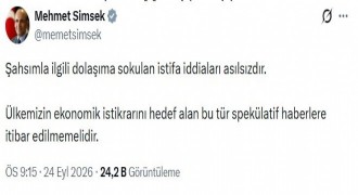 Şimşek: Şahsımla ilgili istifa iddiaları asılsızdır